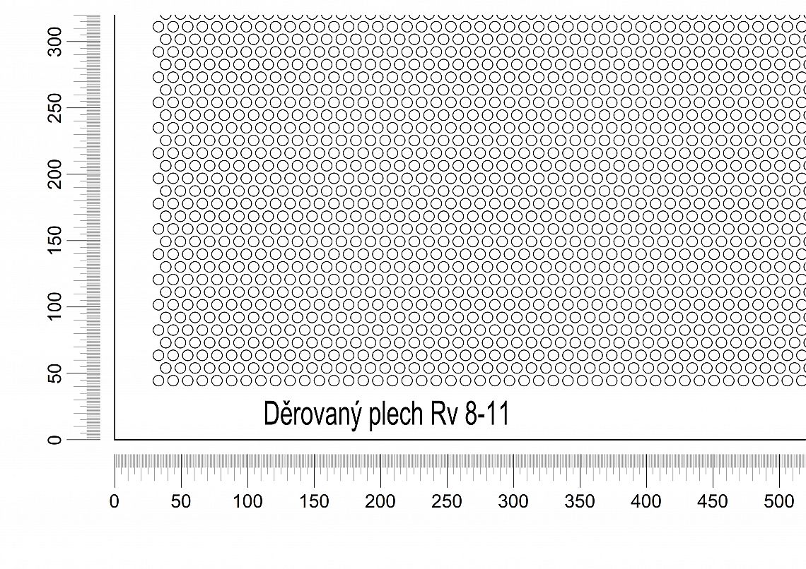 Děrovaný plech DP/Rv-8-11 - 1,5 - hliník-surový - 1250x2500