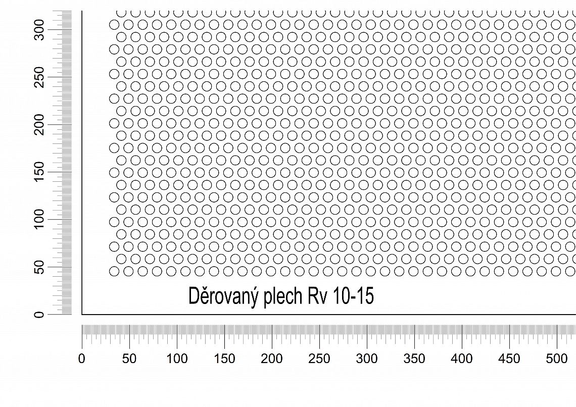 Děrovaný plech DP/Rv-10-15 - 1,5 - ocel-předzinkovaná - 1000x2000