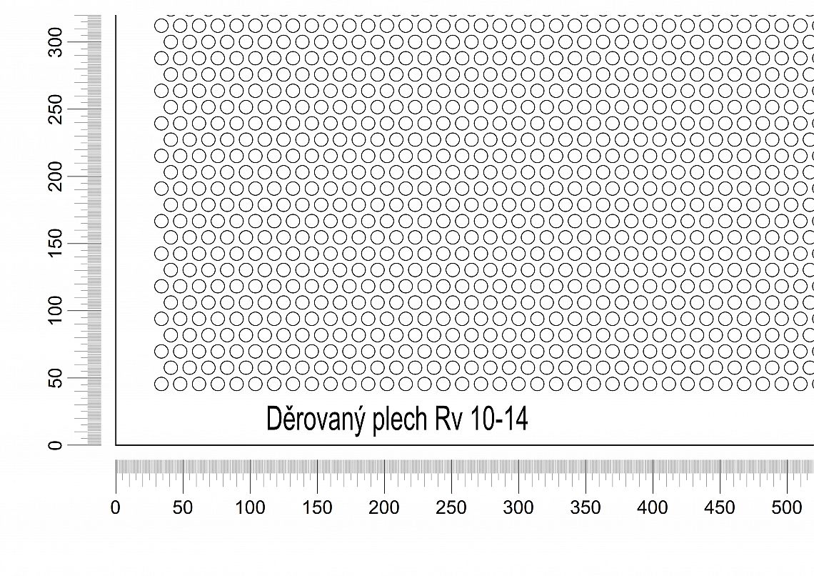 Děrovaný plech DP/Rv-10-14 - 1 - ocel-předzinkovaná - 1000x2000