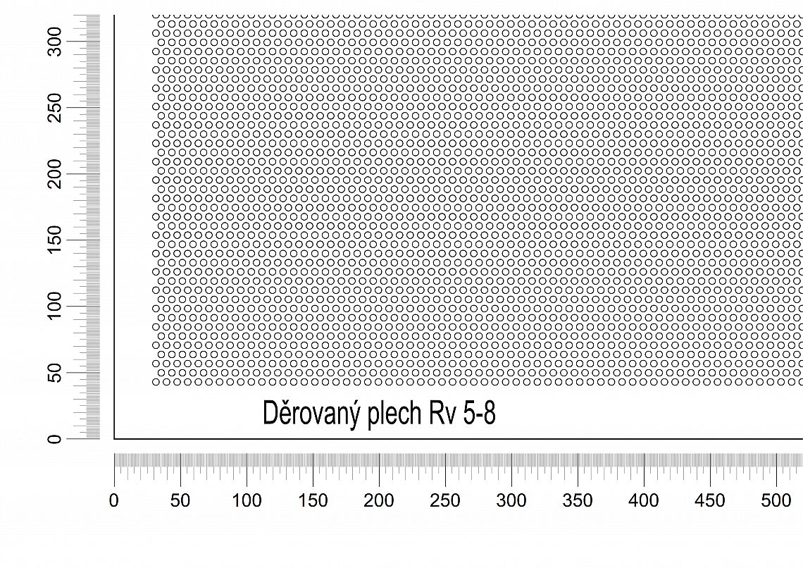 Děrovaný plech DP/Rv-5-8 - 1 - hliník-surový - 1500x3000