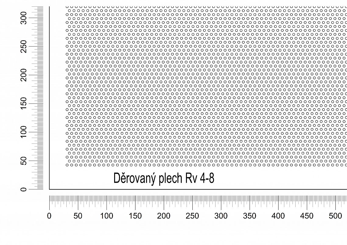 Děrovaný plech DP/Rv-4-8 - 1 - hliník-surový - 1250x2500