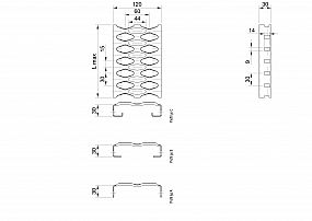 Profilové rošty PSE-120-30/2,5 - nerez V2A (1.4301)-mořená