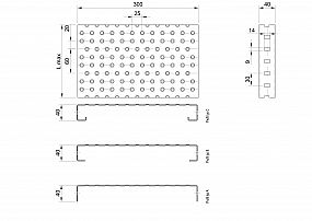 Profilové rošty PGE-300-40/3 - hliník-surový