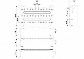 Profilové rošty PST-300-75/1,5 - nerez V2A (1.4301)-mořená