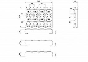 Profilové rošty PSE-240-40/2,5 - nerez V2A (1.4301)-mořená