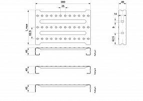 Profilové rošty PST-300-40/2 - nerez V2A (1.4301)-mořená