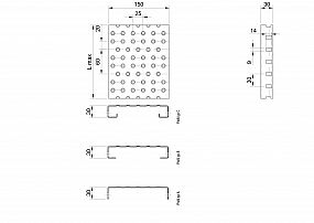 Profilové rošty PGE-150-30/3 - hliník-surový