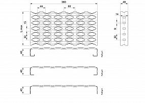 Profilové rošty PSE-360-40/2,5 - ocel-zinkovaná