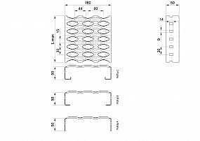 Profilové rošty PSE-180-50/2,5 - nerez V2A (1.4301)-mořená