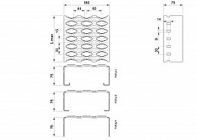 Profilové rošty PSE-180-75/1,5 - nerez V2A (1.4301)-mořená