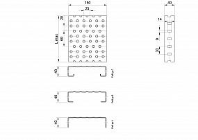 Profilové rošty PGE-150-40/3 - hliník-surový