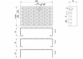 Profilové rošty POF-300-75/1,5 - ocel-zinkovaná