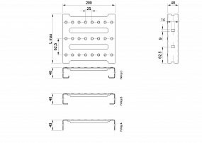 Profilové rošty PST-200-40/2,5 - nerez V2A (1.4301)-mořená