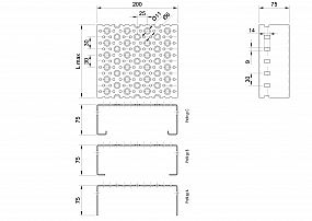 Profilové rošty POF-200-75/2,5 - ocel-zinkovaná