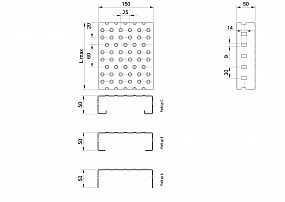 Profilové rošty PGE-150-50/3 - hliník-surový