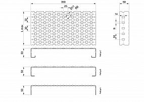 Profilové rošty POF-350-50/2,5 - ocel-zinkovaná
