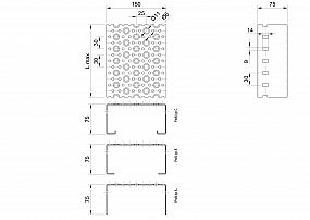 Profilové rošty POF-150-75/2 - ocel-zinkovaná