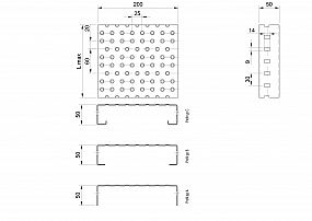 Profilové rošty PGE-200-50/3 - hliník-surový