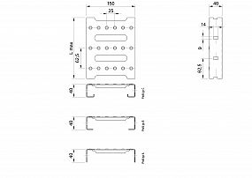 Profilové rošty PST-150-40/2,5 - nerez V2A (1.4301)-mořená