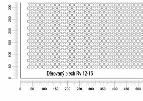 Děrovaný plech DP/Rv-12-16 - 1 - ocel-předzinkovaná - 1000x2000