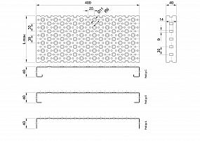 Profilové rošty POF-400-40/2,5 - ocel-zinkovaná