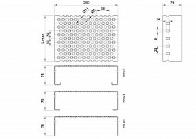 Profilové rošty PRU-250-75/2 - ocel-zinkovaná