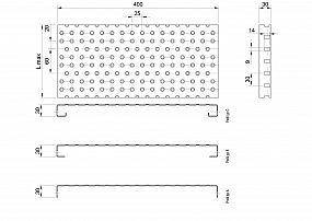 Profilové rošty PGE-400-30/3 - hliník-surový