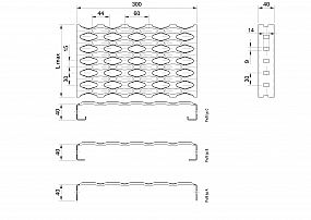 Profilové rošty PSE-300-40/2,5 - nerez V2A (1.4301)-mořená