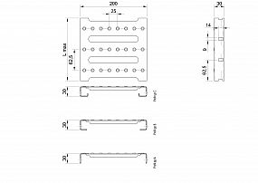 Profilové rošty PST-200-30/2,5 - nerez V2A (1.4301)-mořená