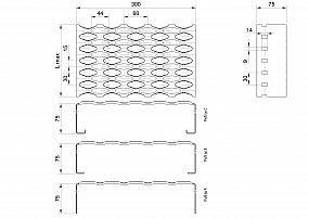 Profilové rošty PSE-300-75/2,5 - nerez V2A (1.4301)-mořená