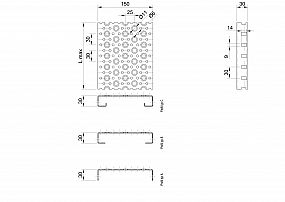 Profilové rošty POF-150-30/1,5 - ocel-zinkovaná