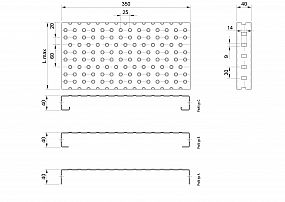 Profilové rošty PGE-350-40/3 - hliník-surový