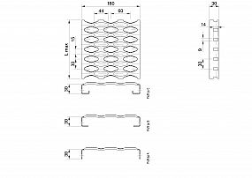 Profilové rošty PSE-180-30/2,5 - nerez V2A (1.4301)-mořená