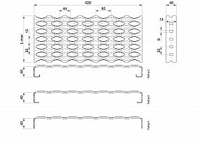 Profilové rošty PSE-420-40/2 - nerez V2A (1.4301)-mořená