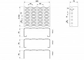 Profilové rošty PSE-240-75/2,5 - nerez V2A (1.4301)-mořená