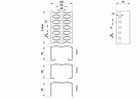 Profilové rošty PSE-120-75/2,5 - nerez V2A (1.4301)-mořená