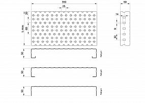 Profilové rošty PGE-350-50/3 - hliník-surový
