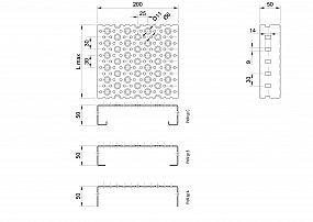 Profilové rošty POF-200-50/1,5 - ocel-zinkovaná