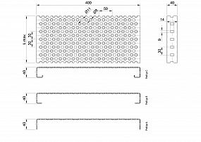 Profilové rošty PRU-400-40/2 - ocel-zinkovaná