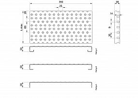 Profilové rošty PGE-350-30/3 - hliník-surový