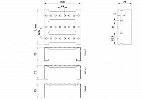 Profilové rošty PST-200-75/1,5 - nerez V2A (1.4301)-mořená