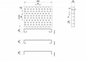 Profilové rošty PGE-250-30/2,5 - ocel-zinkovaná