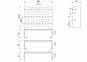 Profilové rošty PST-250-75/2,5 - nerez V2A (1.4301)-mořená