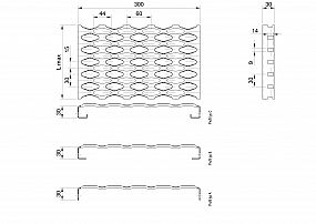 Profilové rošty PSE-300-30/2,5 - nerez V2A (1.4301)-mořená