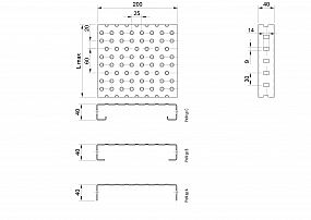 Profilové rošty PGE-200-40/3 - hliník-surový