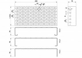 Profilové rošty POF-400-75/2,5 - hliník-surový
