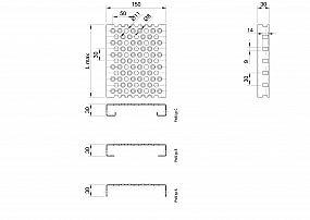 Profilové rošty PRU-150-30/2,5 - ocel-zinkovaná