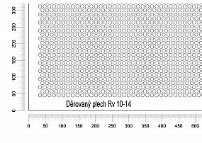 Děrovaný plech DP/Rv-10-14 - 1 - nerez V2A (1.4301)-surová - 1000x2000