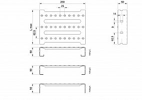 Profilové rošty PST-250-50/2,5 - nerez V2A (1.4301)-mořená