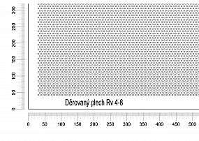 Děrovaný plech DP/Rv-4-8 - 1 - ocel-předzinkovaná - 1000x2000